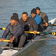 The Manley Team (Arshay Cooper in blue sweatshir) on the water in Oakland.
